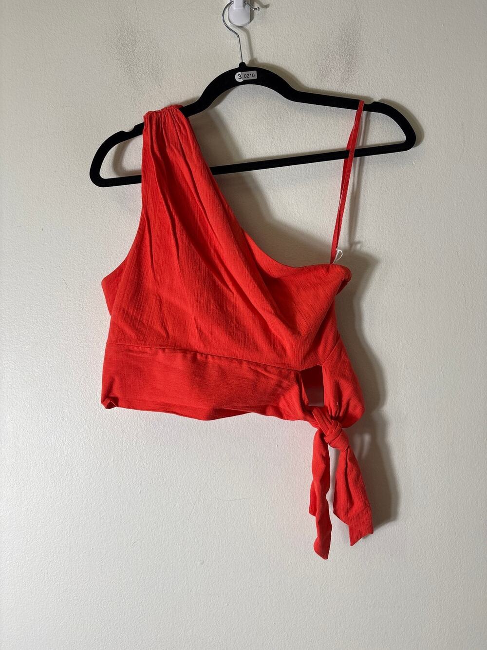 Free People Orange On Shoulder Side Tie Top Sz S